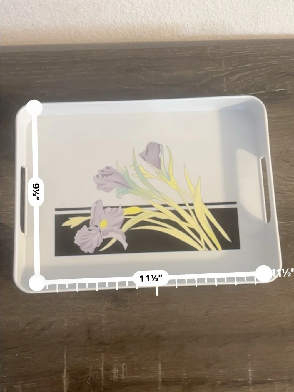 White Floral Ice Bucket and Serving Tray Set